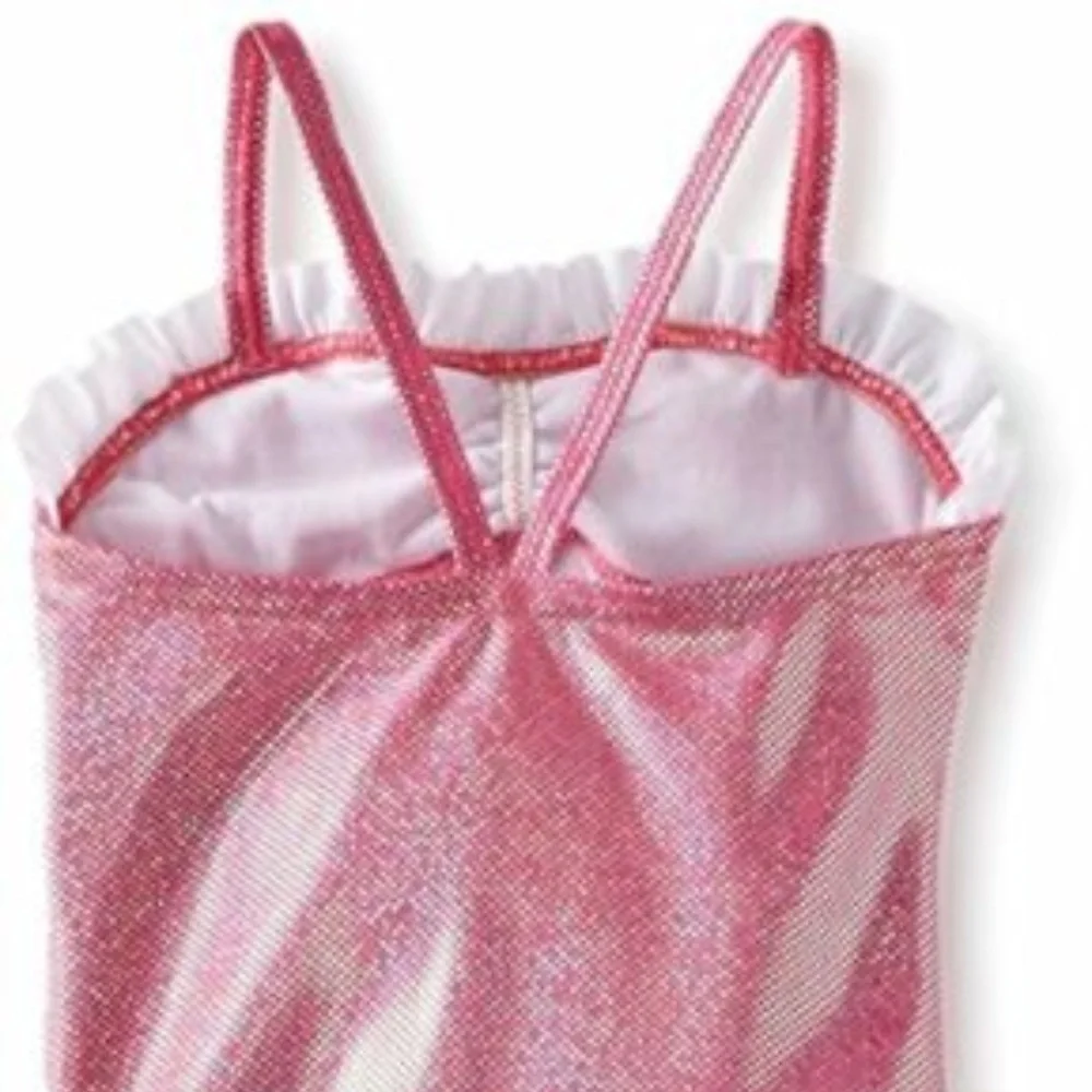 Baby‎ Buns Girls 2T Pink One Piece Ruffle Swimsuit with Coverup Skirt Set NWT